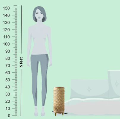 Handmade Bamboo Table Lamp. (Dia 16 cm, H 40cm)